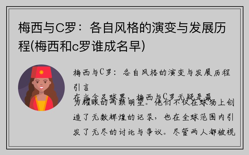 梅西与C罗：各自风格的演变与发展历程(梅西和c罗谁成名早)