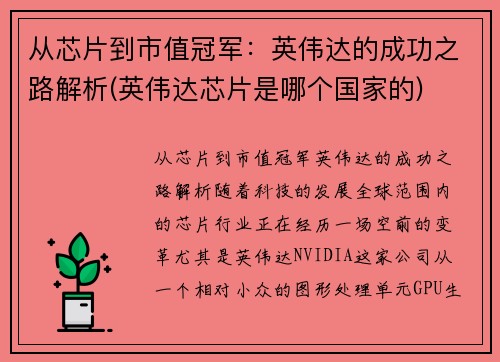 从芯片到市值冠军：英伟达的成功之路解析(英伟达芯片是哪个国家的)